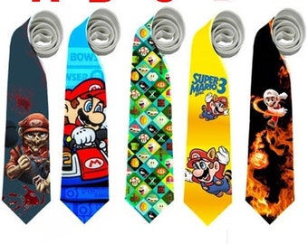 Necktie Mario Cart Tanooki Luigi Toad Yoshi Game Cosplay