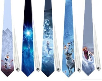 Necktie Frozen Elsa Princess Olaf Snowman  Anna Sven tie Cosplay