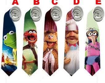 Necktie muppets kermit gonzo animal fozzie bear swedish chef muppet show ties READ the DESCRIPTION