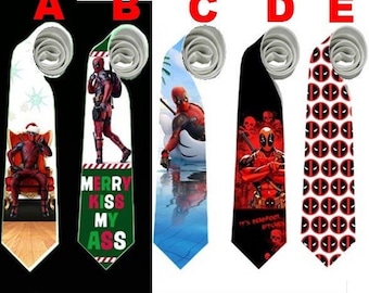 Necktie Deadpool Wade Wilson Superhero Christmas Cosplay