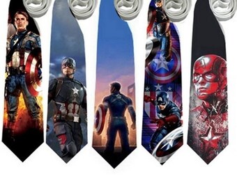 Necktie Captain America Steve Rogers Capitan Army Classic Action Cosplay