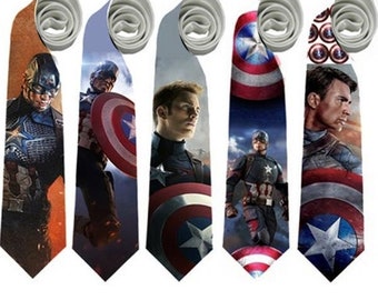 Necktie Captain America Steve Rogers Capitan Army Classic Action Cosplay