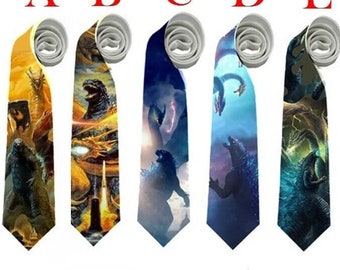 Necktie Godzilla Kaiju Ocean Monster Japanese Tie Cosplay Tokusatsu