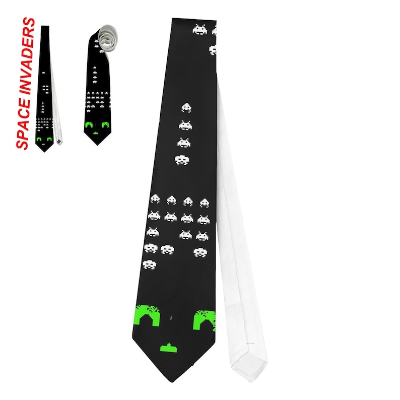 Necktie Retro Games Duck Hunt Space Inviders Tetris Prince Persia Cosplay B