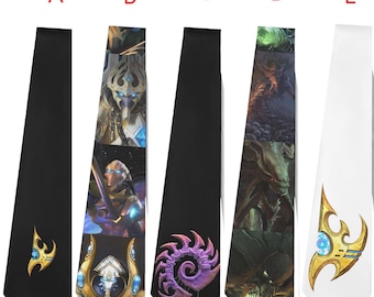 Necktie Starcraft Protoss Zerg Strategy Emblem RTS Artanis Selendis Abathur Halloween Video Game Cosplay