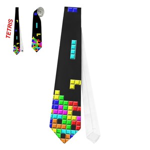 Necktie Retro Games Duck Hunt Space Inviders Tetris Prince Persia Cosplay C