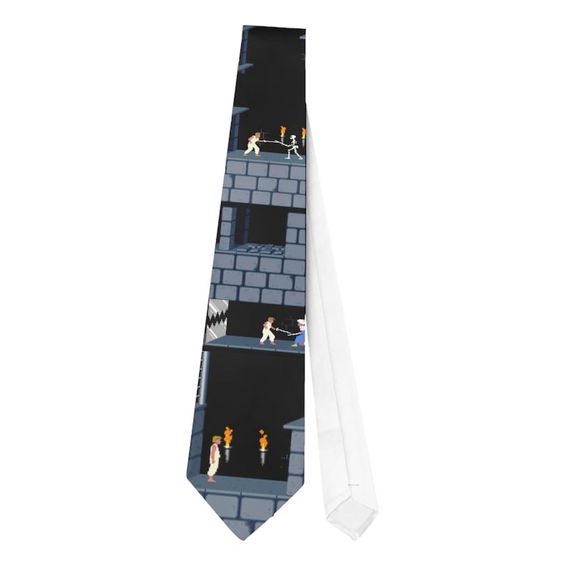 Necktie Retro Games Duck Hunt Space Inviders Tetris Prince Persia Cosplay D