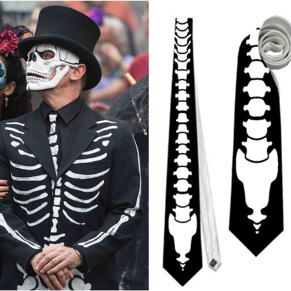 Necktie James Bond Day of the Dead Spy Cosplay