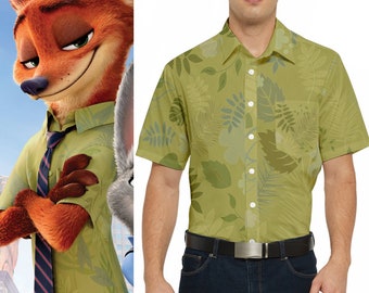 Men's Short Sleeve Pocket Shirt as Nick from Zootopia Zootropolis look-a-like cosplay READ the DESCRIPTION