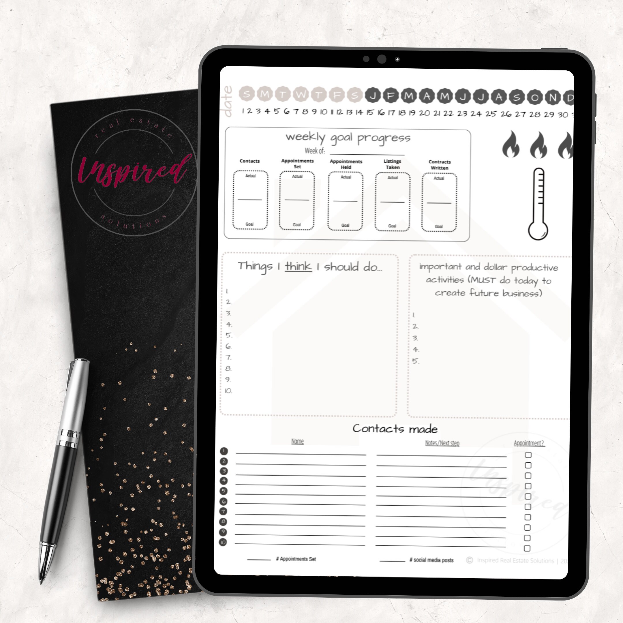 Digital Daily Planner for Real Estate Agents Etsy