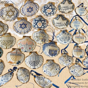 Hanukkah  Ornament | Judaica Shell Decor | Hanukkah Tree | Menorah Ornaments | Jewish Holiday Decor | Jewish Ornament | Festival of Lights