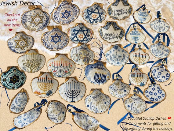 Hanukkah Ornament, Star of David, Festival of Lights, Menorah , Olive Branch, Judaica Ornaments, Jewish Decor