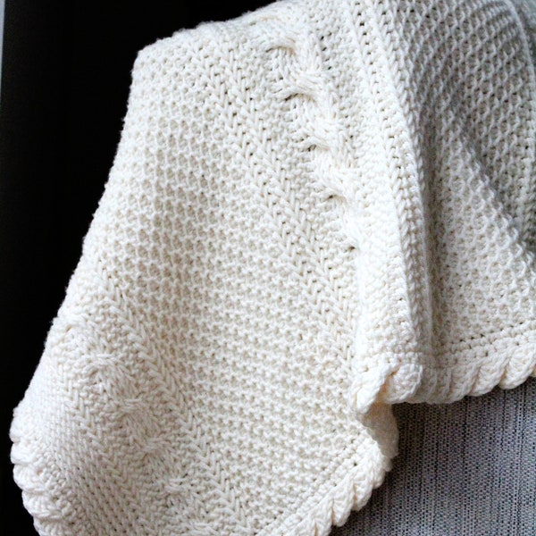 Modèle de couverture bébé au crochet tunisien - La couverture Juniper