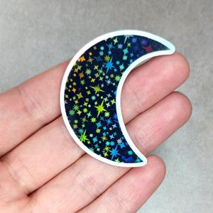 Holographischer Mond Aufkleber - glitzernder himmlischer Nachthimmel Aufkleber für Laptops Journals Kindles Geschenk
