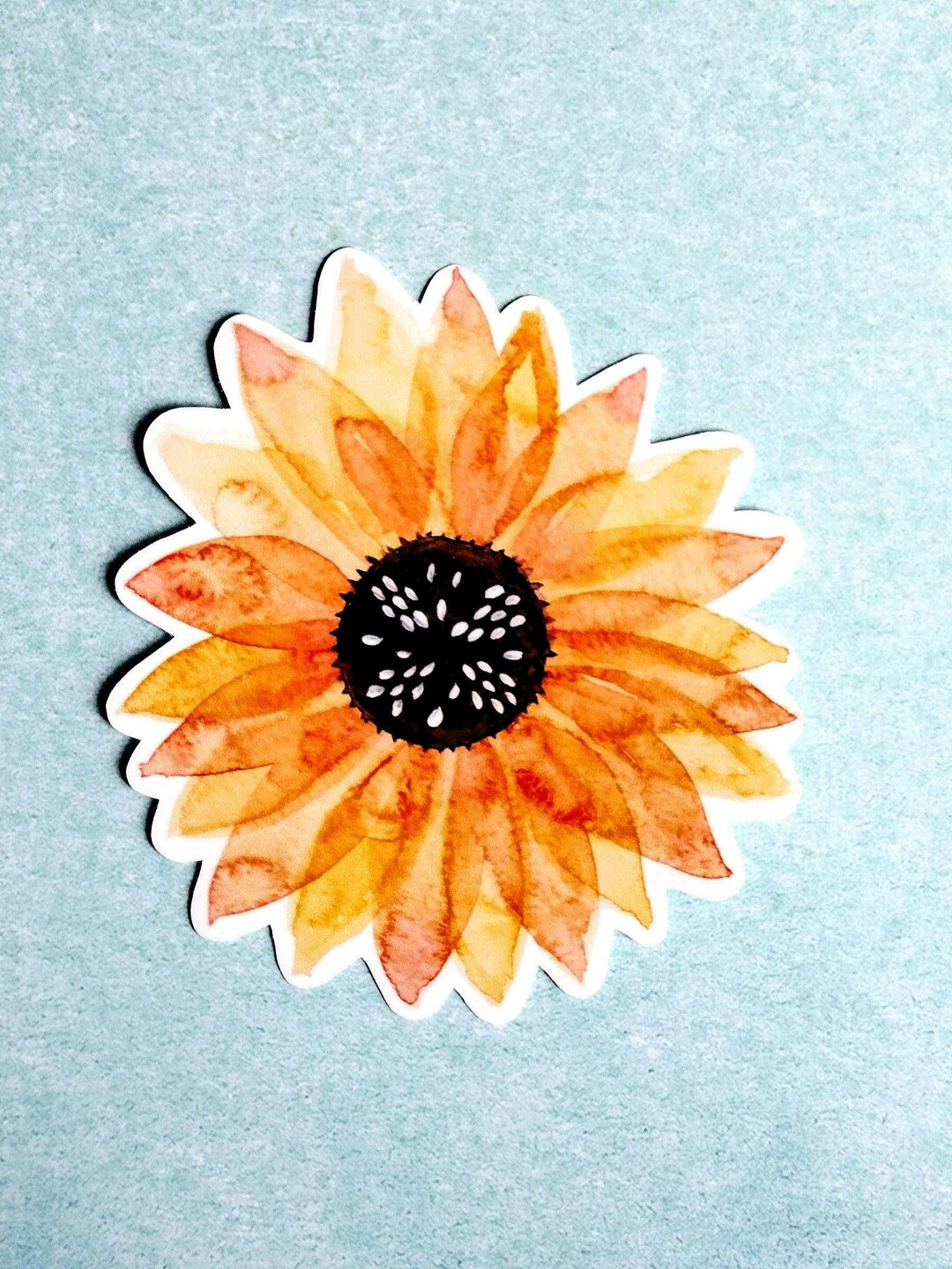 Watercolor Sunflower Sticker – Floral Vinyl Decal - Etsy