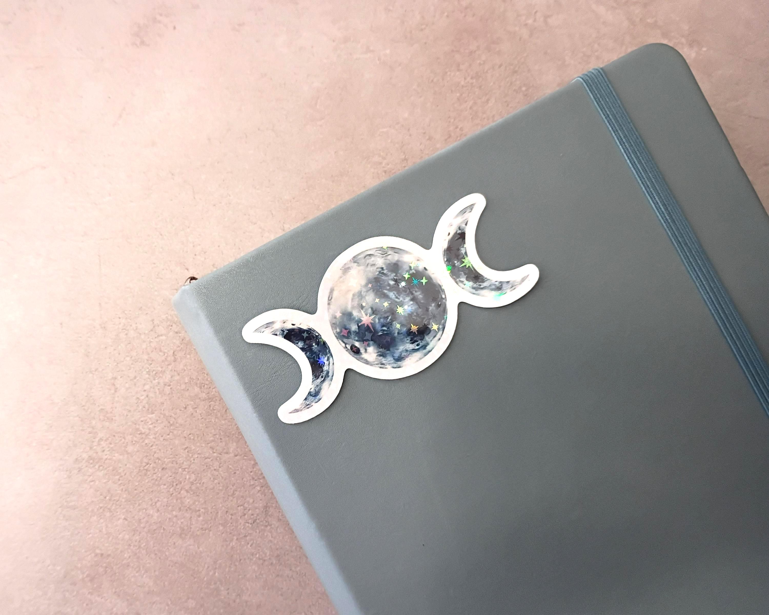 Sparkly Moon Phase Sticker - Celestial Lunar Cycle Vinyl Decal for ...