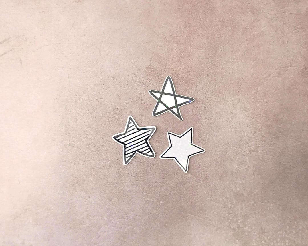Virtual Star Sticker Holographic Star Sticker Pack - Celestial Vinyl Decals for Laptop Water ...
