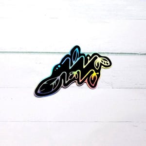 Holographic Aquarius Zodiac Sticker- Nature Astrology Sign Decal for Laptops Kindles Journals Gifts