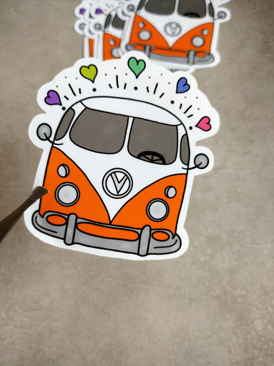 Retro Camper Van Sticker, Vintage Hippie Adventure Decal for Laptops ...