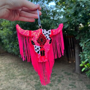 Pink bull skull freshie