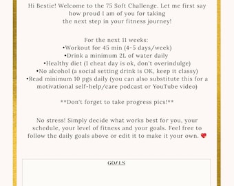 75 Soft Challenge Template - Fitness - Fit Life -  Fitness template - Boss Babe - Digital Download - PDF
