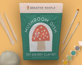 DIY Mushroom Dish Air Dry Clay Kit – Beginner Pottery Project