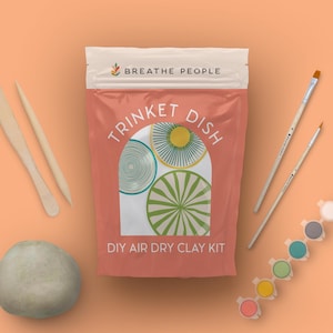 DIY Trinket Dish Air Dry Clay Kit – Craft Project for Adults & Teens