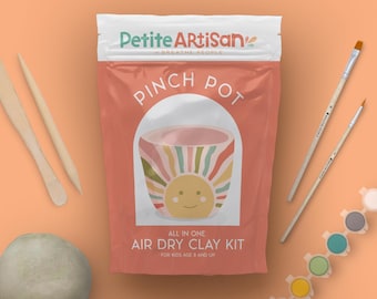 Kids Air Dry Clay Kit – Pinch Pot Pottery, Paint & Sculpt
