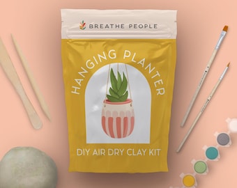 DIY Air Dry Clay Hanging Planter Kit – Pottery Craft, Adult Project