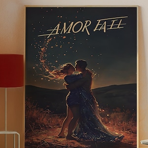 Amor Fati Poster - Romantic Motivational Wall Art - Embrace Fate Print for Bedroom, Office or Gift