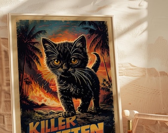 Póster de película de los 80 personalizado: Arte personalizado de mascotas y amigos (descarga digital)