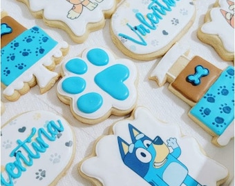 1 Dozen Bluey Themed Sugar Cookie