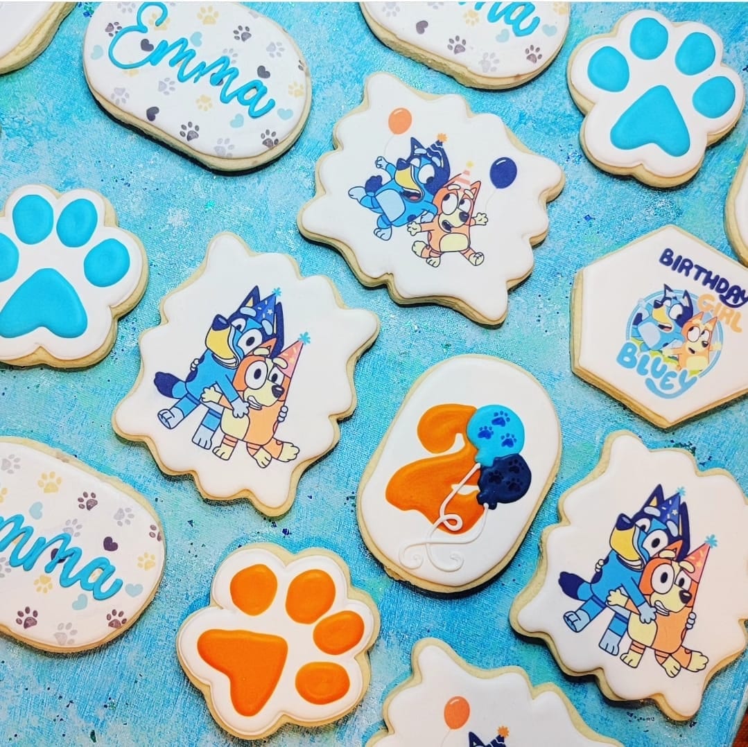 1 Dozen Bluey Themed Custom Cookies