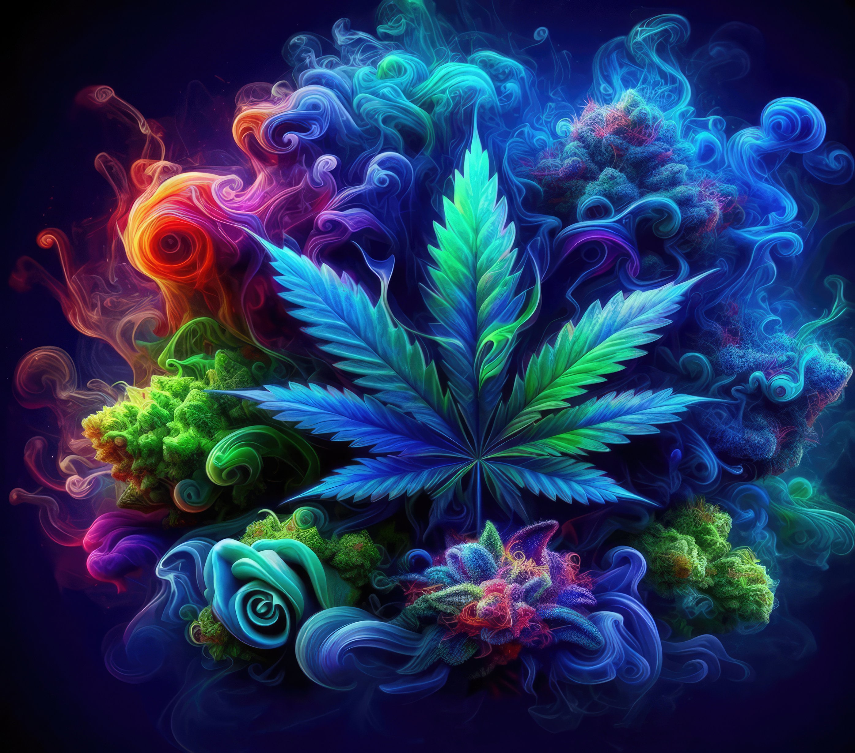 Marihuana 3d png - Etsy México, image size:2790x2460