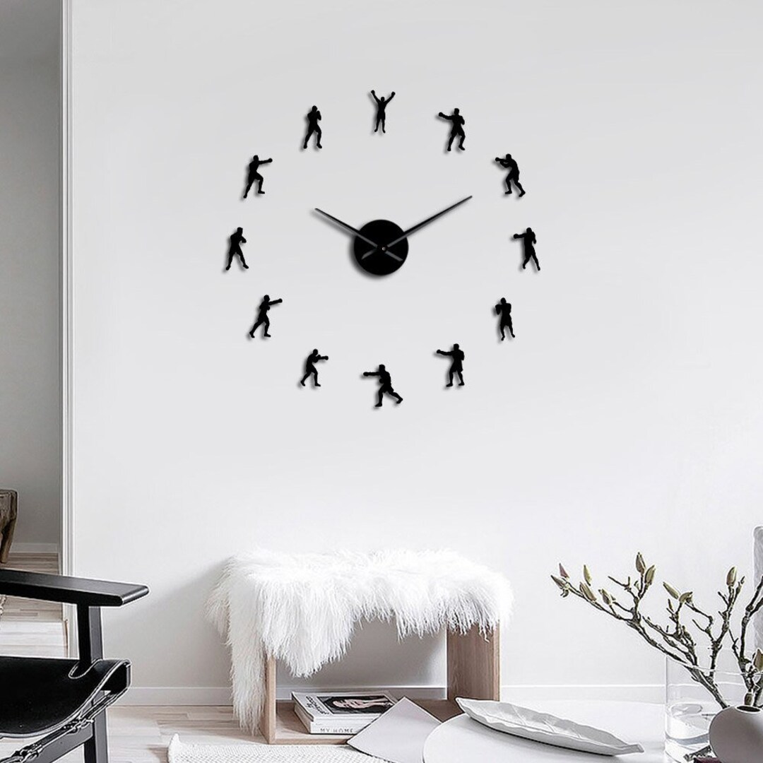 Large Wall Clock GYM Wall Decor Boxing GYM Wall Decor Boxer Etsy