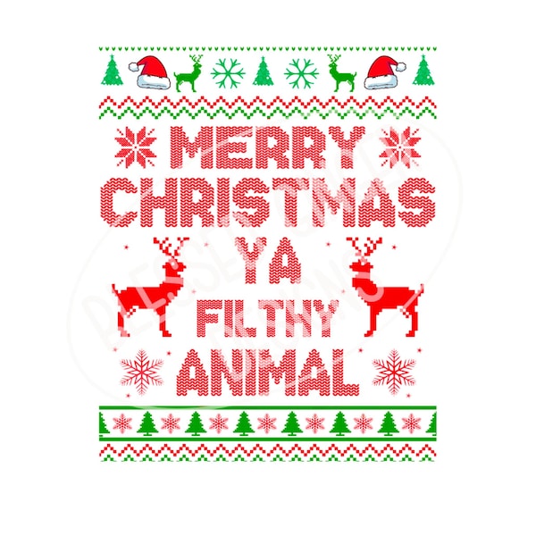 Merry Christmas Ya Filthy Animal png file Home Alone Xmas file digital download