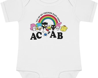 ACAB Strampelanzug | Politisches Kind, Radikales Baby,FTP Geschenk, Keine Gerechtigkeit, kein Frieden, Linke Kleidung, Defund Polizei, Aktivist Geschenk, Antikapitalist