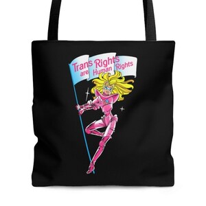 Trans-rechten zijn mensenrechten Draagtas | Transgenderpride, bescherm transvrouwen, feministisch cadeau, LGBTQ Pride, LGBTQIA Present, Queer Purse