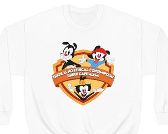 Kein ethischer Konsum Unter Kapitalismus Sweatshirt | Antikapitalistisches Shirt, Eat the Rich, politisches Geschenk, Marxismus, sozialistisch