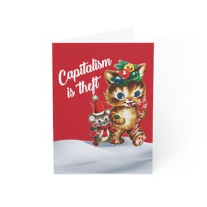 Le capitalisme, c'est du vol Cartes de vœux | Anticapitaliste, mangez riche, Noël politique, Noël socialiste, cadeau communiste, marxiste