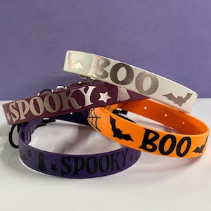 Cute Halloween Collar for Dog Halloween themed Dog Collar Spooky Cute Bat Dog Necklace Festive Holiday Collar for Pet Waterproof Dog Gear