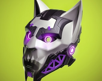 CYBER CAT v2- cosplay mask - digital STL file for 3D-printing