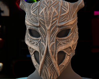 Wooden Druid mask_ STL FILE for 3D printштп