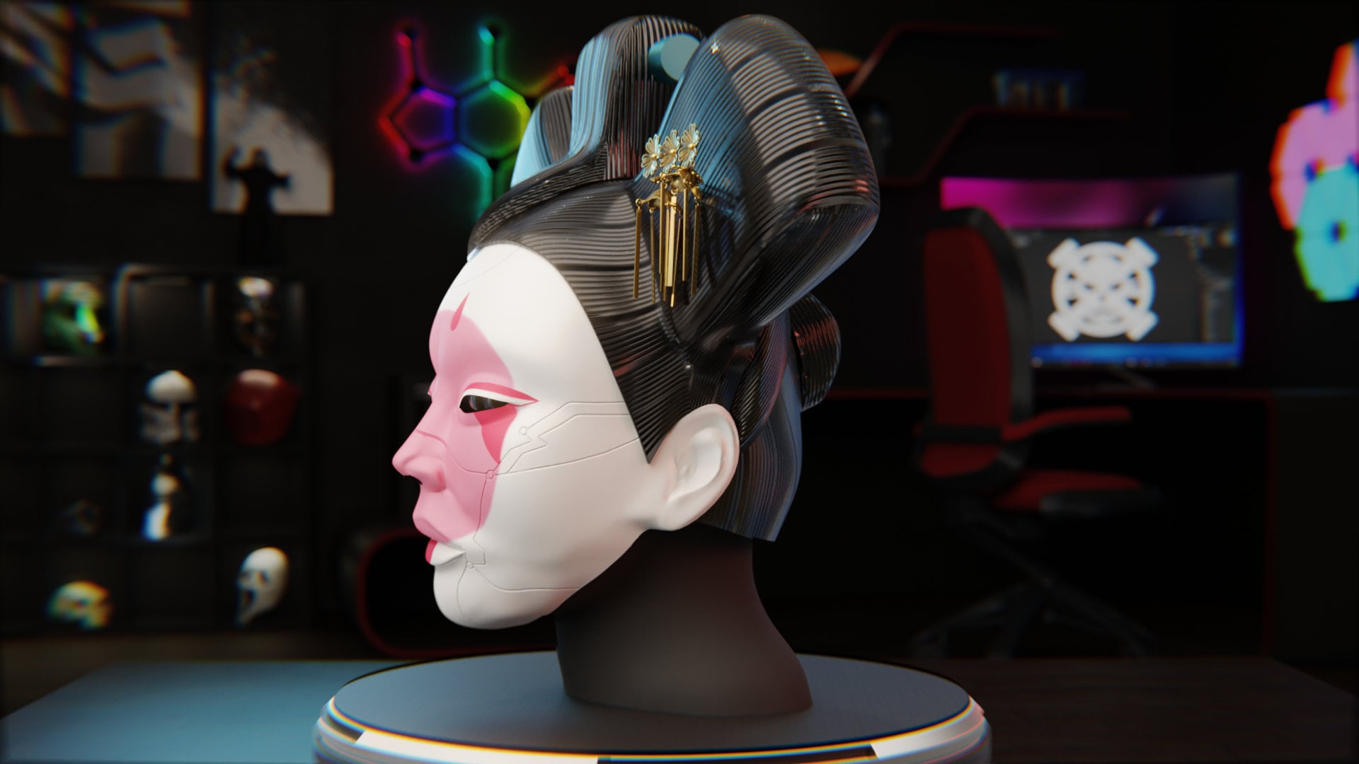 Animatronic Shell Animatronic Geisha Head From Ghost in the Shell /3D Printable Files - Etsy