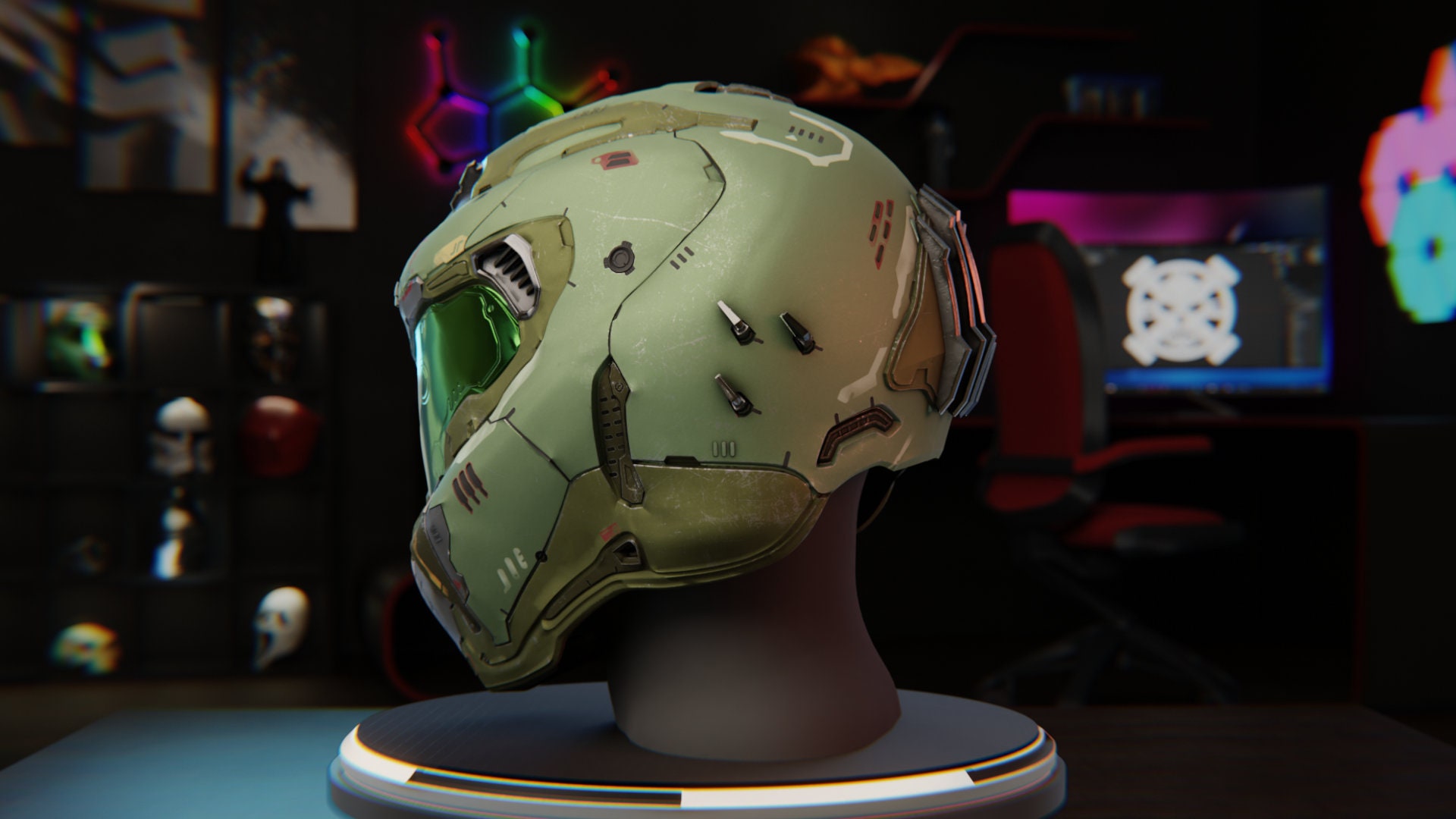 Doom Helmet Eternal Phobos ドゥームヘルメット Doom Eternal Phobos Collector's Edition Helmet + Lights