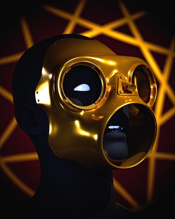 シド・ウィルソンのゴールデンガスマスク、スリップノットDJ /印刷用