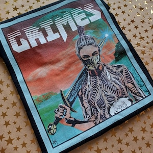 GRIMES original art graphic t-shirt. 100% cotton, vegan & environmentally friendly print.
