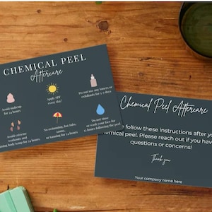 Chemical peel aftercare card