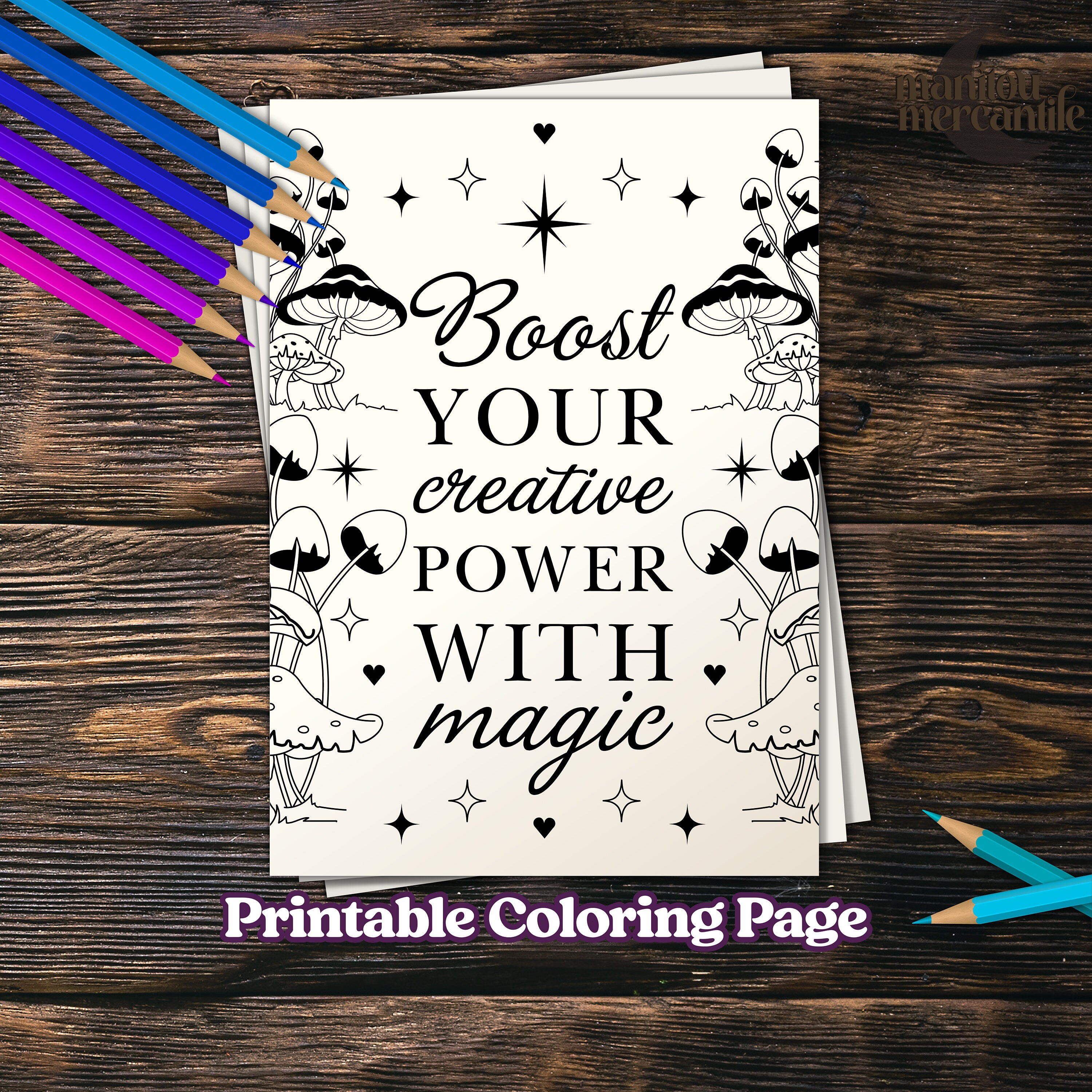 5 Witchy Printable Coloring Book Pages Witchy Magical - Etsy