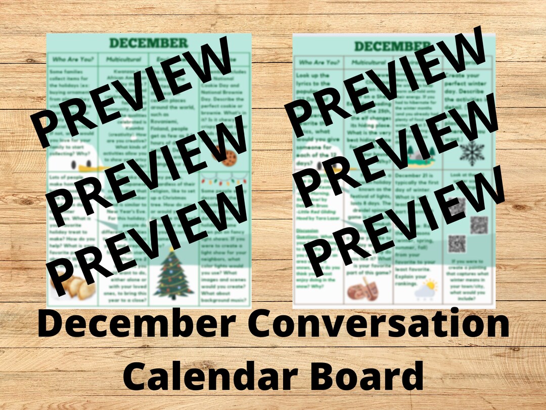 Question For December December Questions-family Conversation Starter-kids Monthly Choice ...